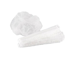 Jednorázová kosmetická čepice z netkané textilie s gumičkou, bílá 1ks