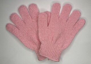 Peelingová rukavice 5 prstů 1pár, růžová